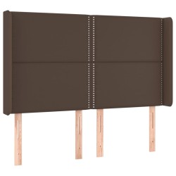 vidaXL Cabecero con orejas de cuero sintético marrón 147x16x118/128 cm