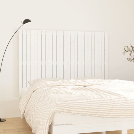 vidaXL Cabecero de cama pared madera maciza pino blanco 159,5x3x110 cm