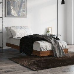 vidaXL Estructura de cama madera contrachapada roble marrón 75x190 cm
