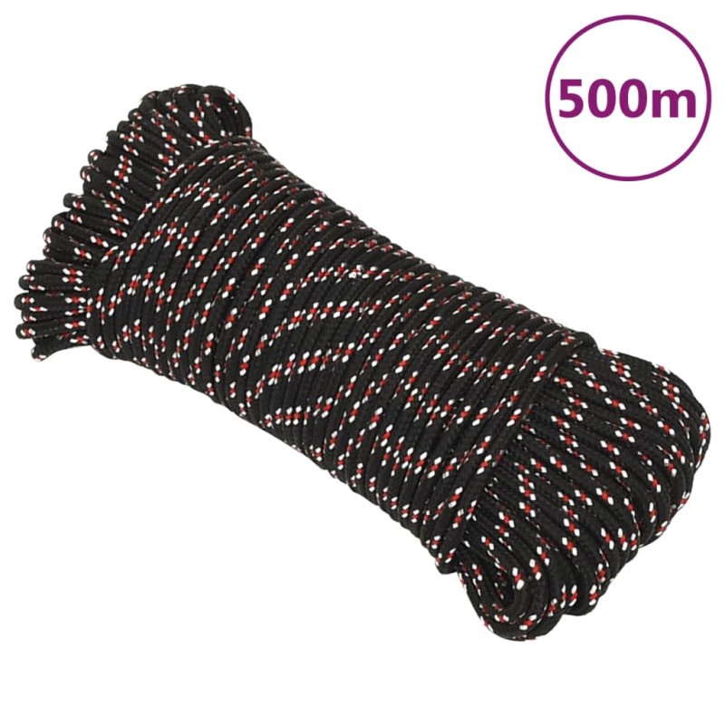 vidaXL Cuerda de barco polipropileno negra 5 mm 500 m vidaXL Cuerda de barco polipropileno negra 5 mm 500 m
