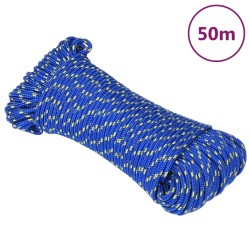 vidaXL Cuerda de barco polipropileno azul 5 mm 50 m