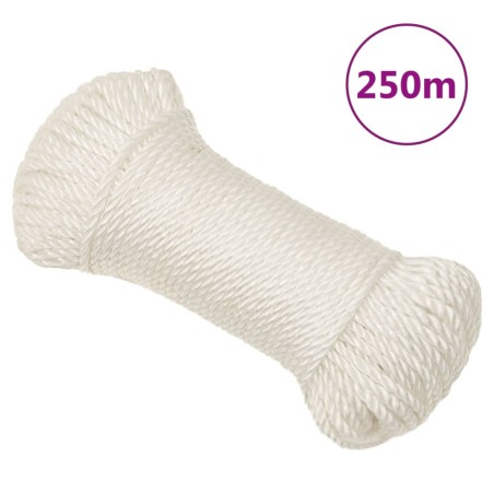 vidaXL Cuerda de trabajo polipropileno blanco 6 mm 250 m
