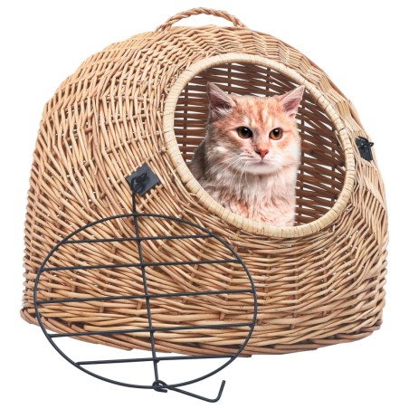 vidaXL Transportín para gatos sauce natural 45x35x35 cm