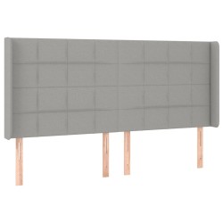 vidaXL Cabecero con orejas de tela gris claro 163x16x118/128 cm