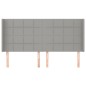 vidaXL Cabecero con orejas de tela gris claro 163x16x118/128 cm