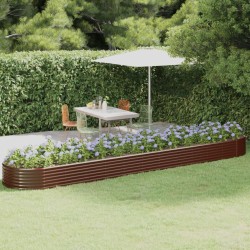 vidaXL Jardinera arriate acero recubrimiento polvo marrón 507x100x36cm