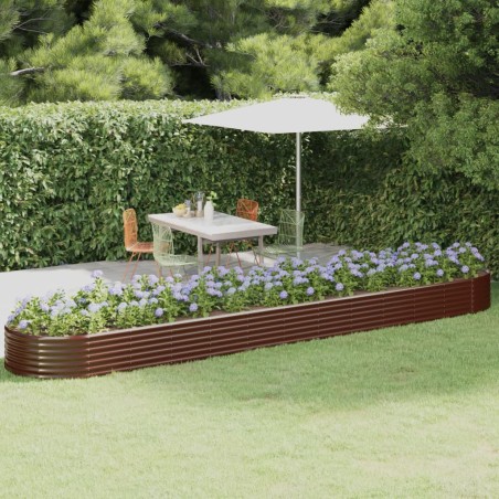 vidaXL Jardinera arriate acero recubrimiento polvo marrón 507x100x36cm