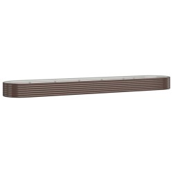 vidaXL Jardinera arriate acero recubrimiento polvo marrón 507x100x36cm