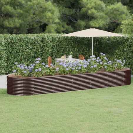 vidaXL Jardinera arriate acero recubrimiento polvo marrón 510x140x68cm
