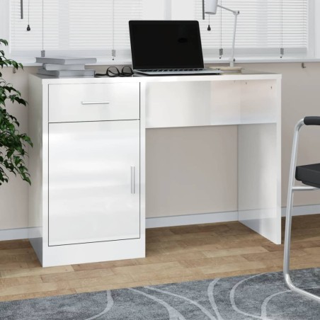 vidaXL Escritorio con cajón y armario contrachapada 100x40x73 cm