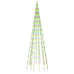 vidaXL Árbol de Navidad en asta de bandera 732 LED de colores 500 cm