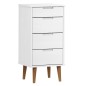 vidaXL Mesita de noche MOLDE madera maciza de pino blanca 40x35x82 cm