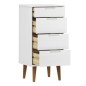 vidaXL Mesita de noche MOLDE madera maciza de pino blanca 40x35x82 cm