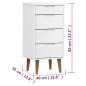 vidaXL Mesita de noche MOLDE madera maciza de pino blanca 40x35x82 cm