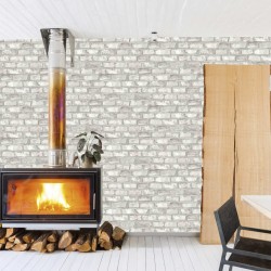 DUTCH WALLCOVERINGS Papel de pared ladrillos blanco EW3104 