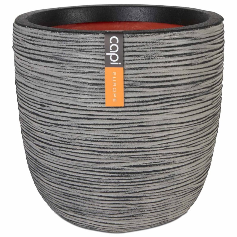 Capi Macetero Nature Rib gris antracita 43x41 cm KOFZ933 Capi Macetero Nature Rib gris antracita 43x41 cm KOFZ933