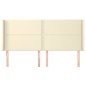 vidaXL Cabecero con orejas de cuero sintético crema 203x16x118/128 cm vidaXL Cabecero con orejas de cuero sintético crema 203x16x118/128 cm