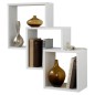 FMD Estantería de pared con 3 compartimentos blanco FMD Estantería de pared con 3 compartimentos blanco
