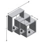 FMD Estantería de pared con 3 compartimentos blanco FMD Estantería de pared con 3 compartimentos blanco