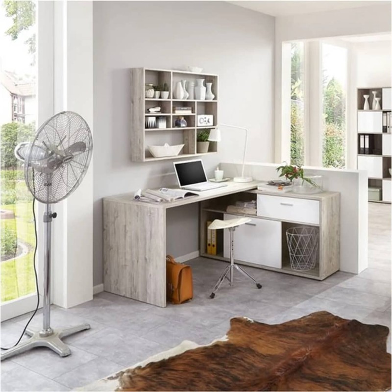 FMD Estantería de pared con 9 compartimentos color roble arena FMD Estantería de pared con 9 compartimentos color roble arena