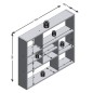 FMD Estantería de pared con 9 compartimentos color roble arena FMD Estantería de pared con 9 compartimentos color roble arena