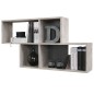FMD Estantería de pared con 4 compartimentos color roble arena FMD Estantería de pared con 4 compartimentos color roble arena