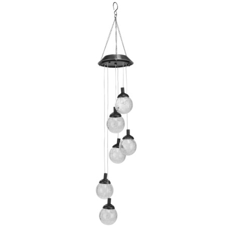 HI Lámpara LED solar decorativa vidrio craquelado 6 bombillas