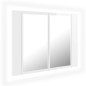 vidaXL Armario espejo de baño LED acrílico blanco brillo 60x12x45 cm vidaXL Armario espejo de baño LED acrílico blanco brillo 60x12x45 cm