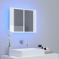 vidaXL Armario espejo de baño LED acrílico blanco brillo 60x12x45 cm vidaXL Armario espejo de baño LED acrílico blanco brillo 60x12x45 cm