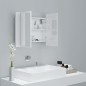 vidaXL Armario espejo de baño LED acrílico blanco brillo 60x12x45 cm vidaXL Armario espejo de baño LED acrílico blanco brillo 60x12x45 cm