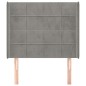 vidaXL Cabecero con orejas de terciopelo gris claro 93x16x118/128 cm vidaXL Cabecero con orejas de terciopelo gris claro 93x16x118/128 cm