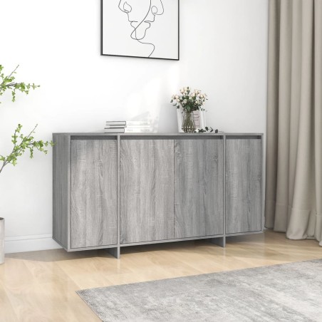 vidaXL Aparador de madera de ingeniería gris Sonoma 135x41x75 cm