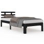 vidaXL Estructura de cama madera maciza negro 100x200 cm