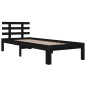 vidaXL Estructura de cama madera maciza negro 100x200 cm