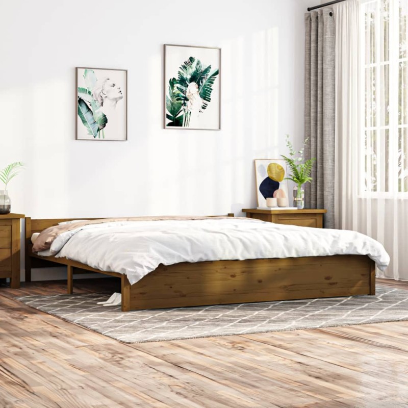 vidaXL Estructura cama madera maciza Super King marrón miel 180x200 cm