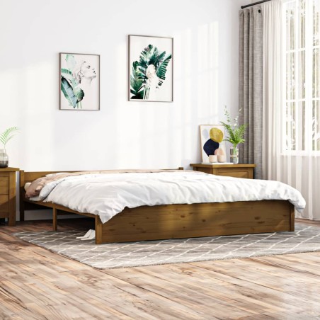 vidaXL Estructura cama madera maciza Super King marrón miel 180x200 cm