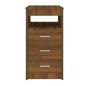vidaXL Cajonera de madera contrachapada roble marrón 40x50x76cm