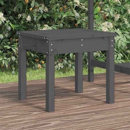 vidaXL Banco de jardín madera maciza de pino gris 50x44x45 cm