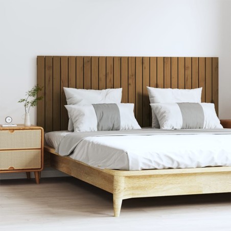vidaXL Cabecero cama pared madera maciza pino marrón miel 159,5x3x60cm