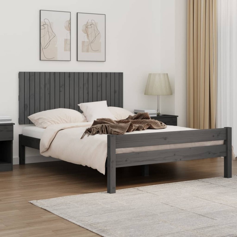 vidaXL Cabecero de cama de pared madera maciza pino gris 140x3x60 cm vidaXL Cabecero de cama de pared madera maciza pino gris 140x3x60 cm
