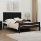 vidaXL Cabecero de cama de pared madera maciza pino negro 140x3x60 cm