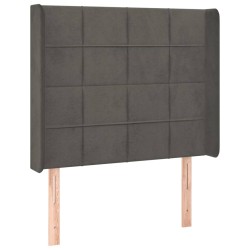vidaXL Cabecero con orejas de terciopelo gris oscuro 103x16x118/128 cm