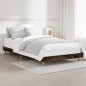 vidaXL Estructura de cama madera contrachapada roble humo 100x200 cm vidaXL Estructura de cama madera contrachapada roble humo 100x200 cm