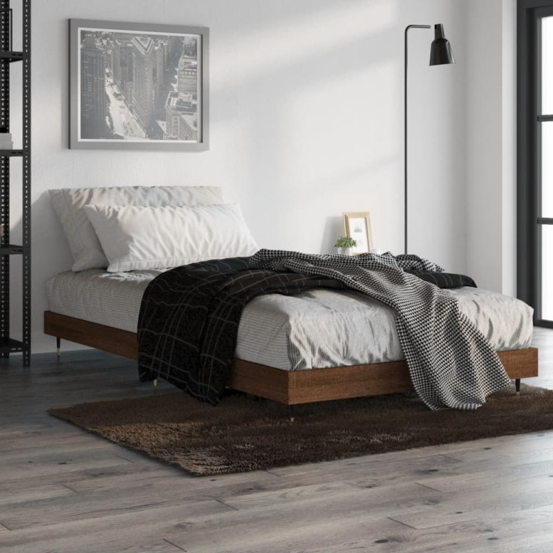 vidaXL Estructura de cama madera contrachapada marrón roble 90x190 cm vidaXL Estructura de cama madera contrachapada marrón roble 90x190 cm
