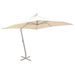 vidaXL Sombrilla colgante con palo de aluminio 300x300 cm arena