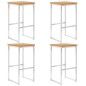 vidaXL Taburetes de bar 4 uds madera maciza de teca y acero inoxidable vidaXL Taburetes de bar 4 uds madera maciza de teca y acero inoxidable