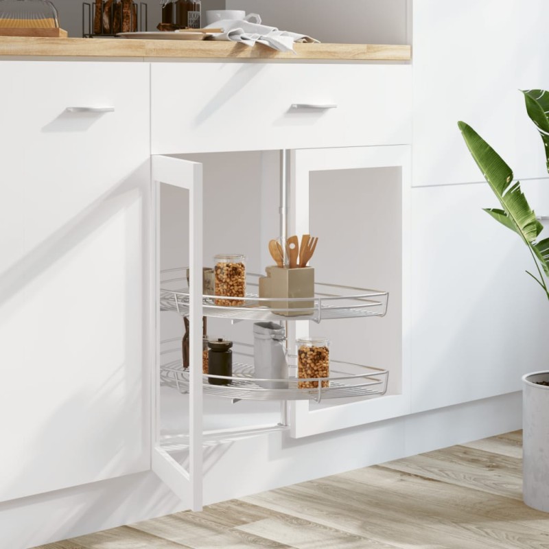 vidaXL Bandeja cocina alambre 2 niveles plata 180 grados 85x44x80 cm vidaXL Bandeja cocina alambre 2 niveles plata 180 grados 85x44x80 cm
