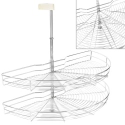 vidaXL Bandeja cocina alambre 2 niveles plata 180 grados 85x44x80 cm