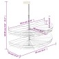 vidaXL Bandeja cocina alambre 2 niveles plata 180 grados 85x44x80 cm vidaXL Bandeja cocina alambre 2 niveles plata 180 grados 85x44x80 cm