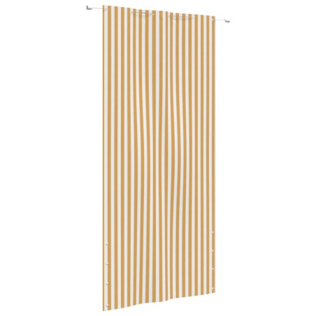 vidaXL Toldo para balcón de tela oxford amarillo y blanco 120x240 cm